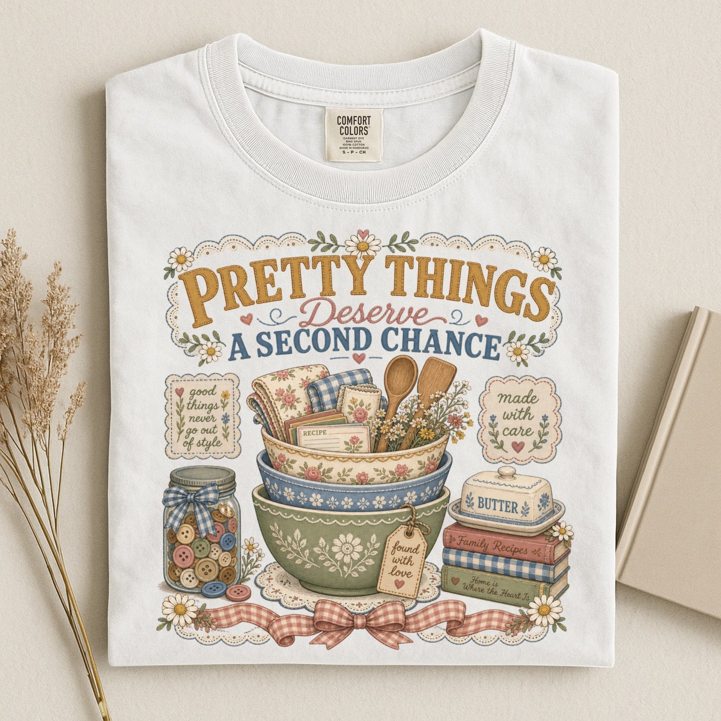 Pretty Things Deserve A Second Chance Vintage Tee | Grandmacore Thrifting Shirt | Gift for Vintage & Thrift Lovers