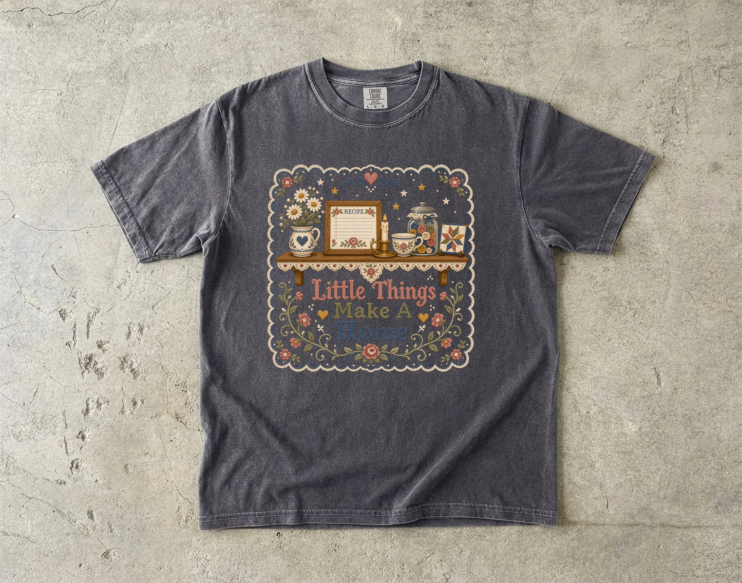 Little Things Make A Home Vintage Tee | Grandmacore Shelf Shirt | Gift for Vintage Home Lovers