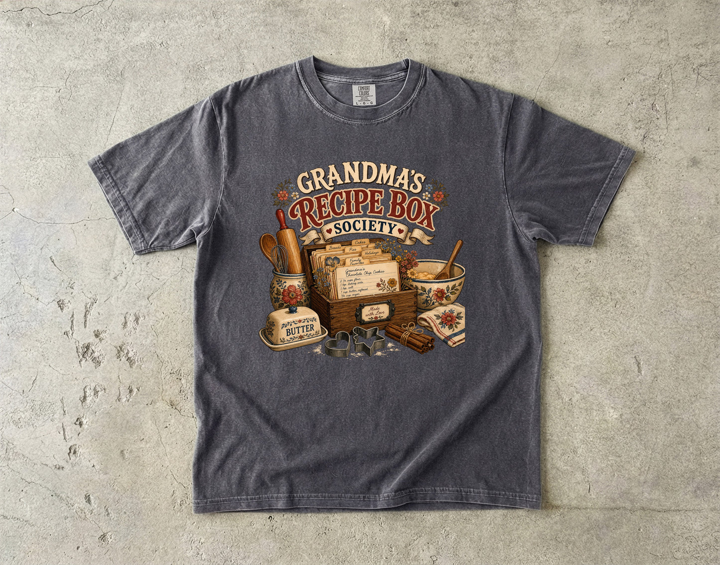 Grandma's Recipe Box Society Vintage Tee | Grandmacore Baking Shirt | Gift for Home Bakers
