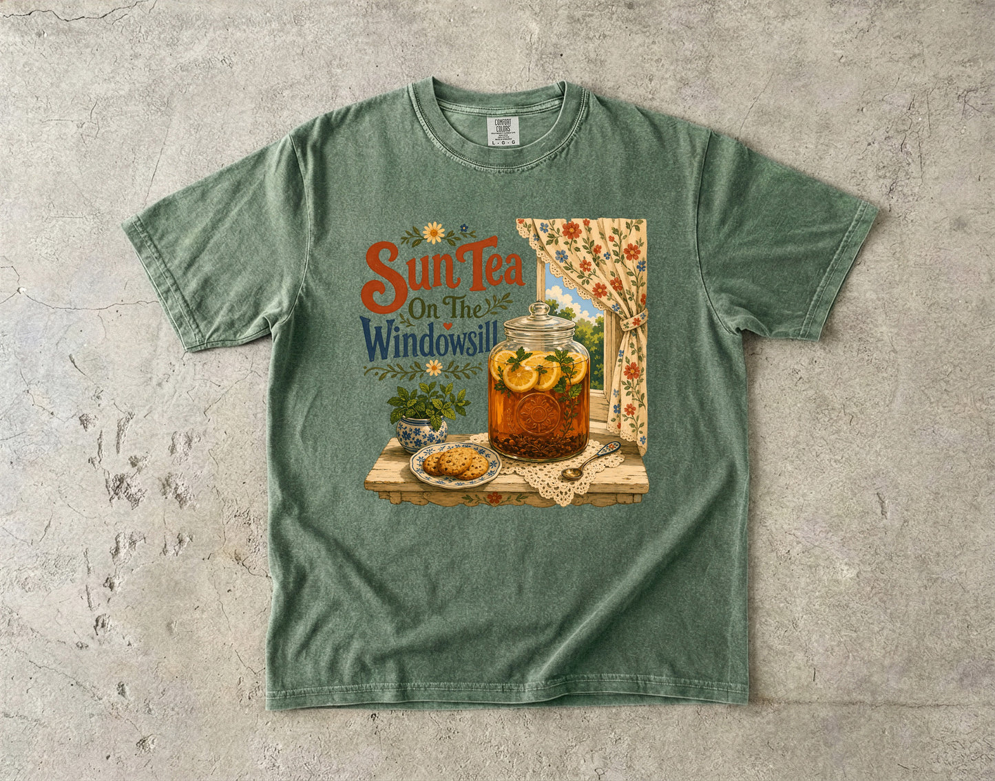 Sun Tea On The Windowsill Vintage Tee | Grandmacore Farmhouse Shirt | Gift for Vintage Home Lovers