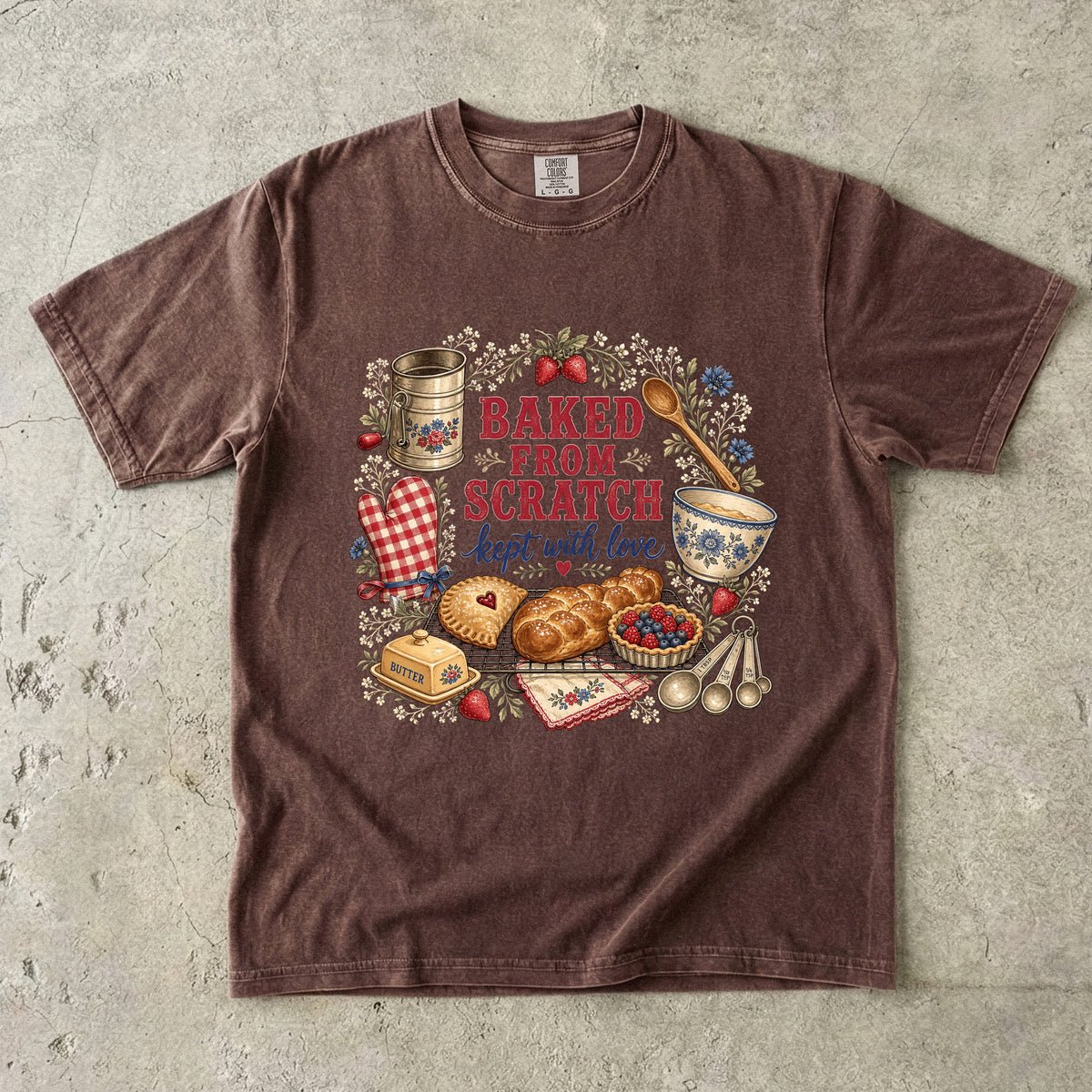 Baked From Scratch Kept With Love Vintage Tee | Farmhouse Baking Shirt | Gift for Bakers