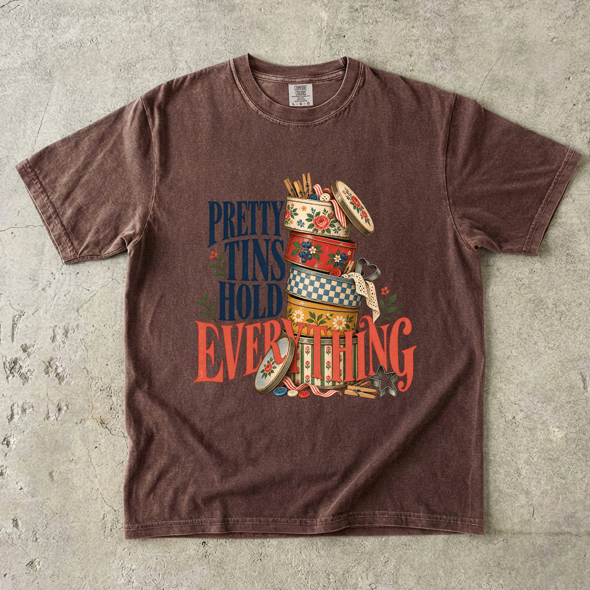 Pretty Tins Hold Everything Vintage Tee | Vintage Tin Collector Shirt | Gift for Collectors