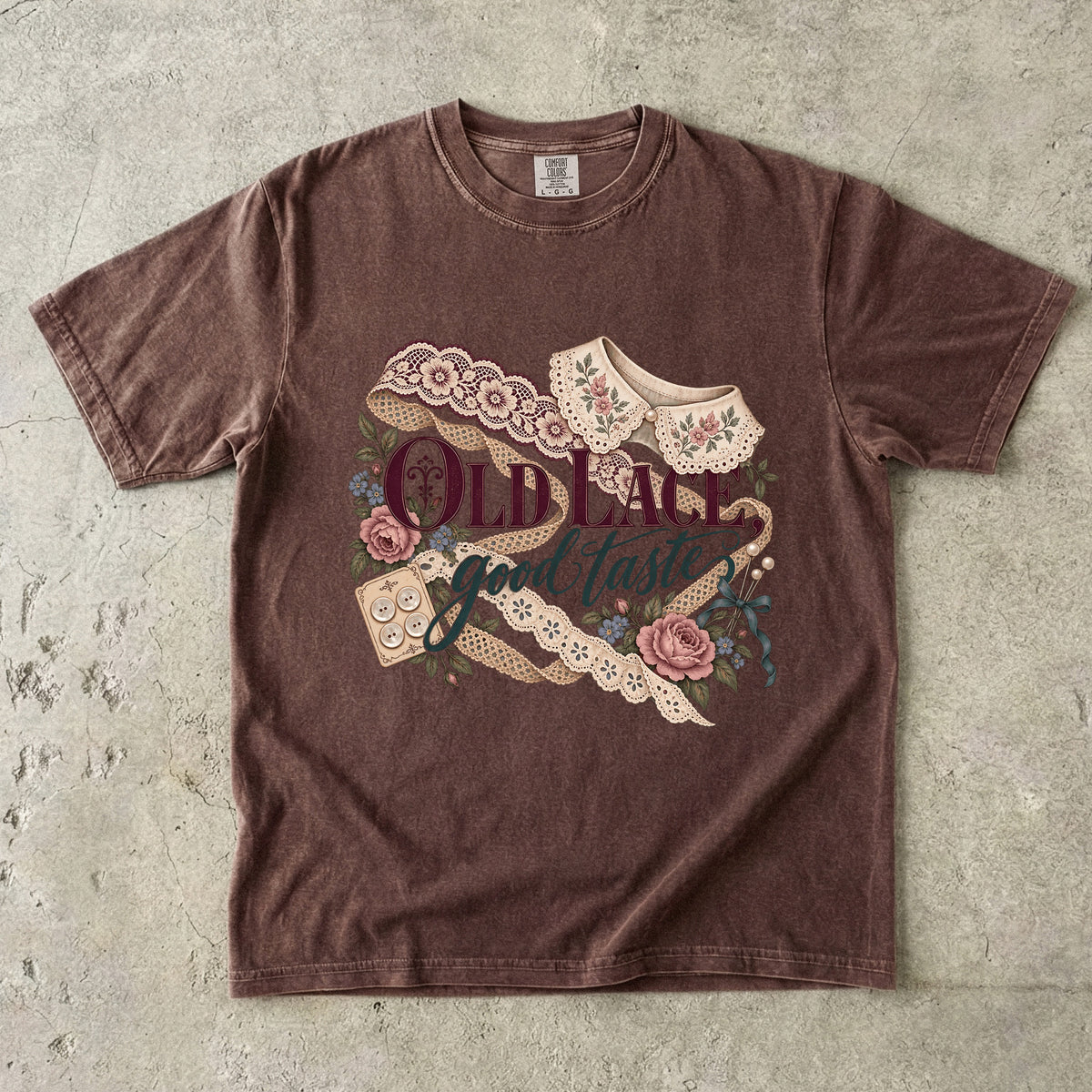 Old Lace Good Taste Vintage Tee | Vintage Lace Shirt | Gift for Lace Lovers
