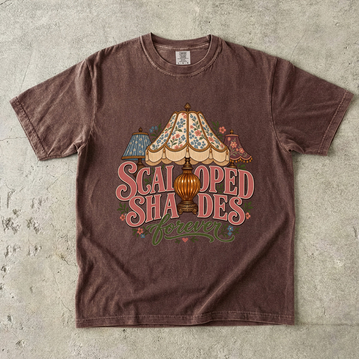 Scalloped Shades Forever Vintage Tee | Vintage Lamp Shade Shirt | Gift for Vintage Decor Lovers