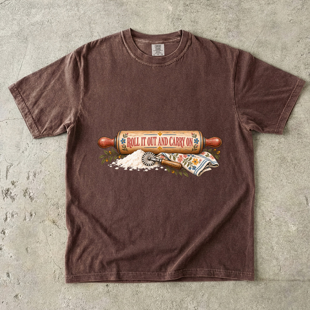 Roll It Out and Carry On Vintage Tee | Rolling Pin Baker Shirt | Gift for Bakers & Grandmacore Lovers