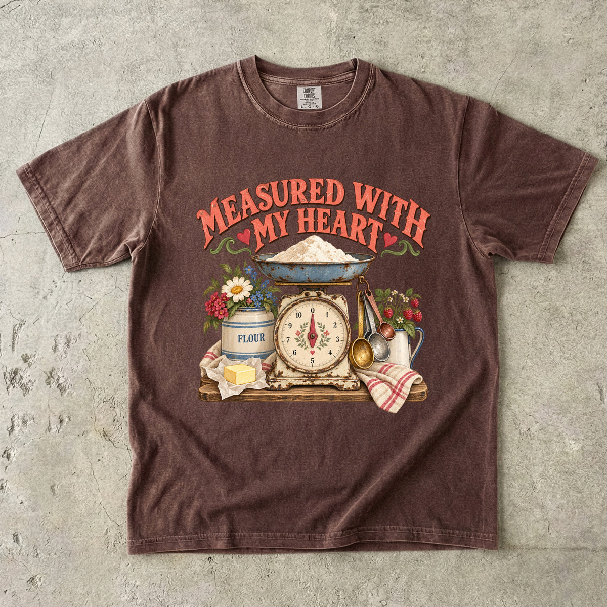 Measured With My Heart Vintage Tee | Vintage Kitchen Scale Shirt | Gift for Home Bakers