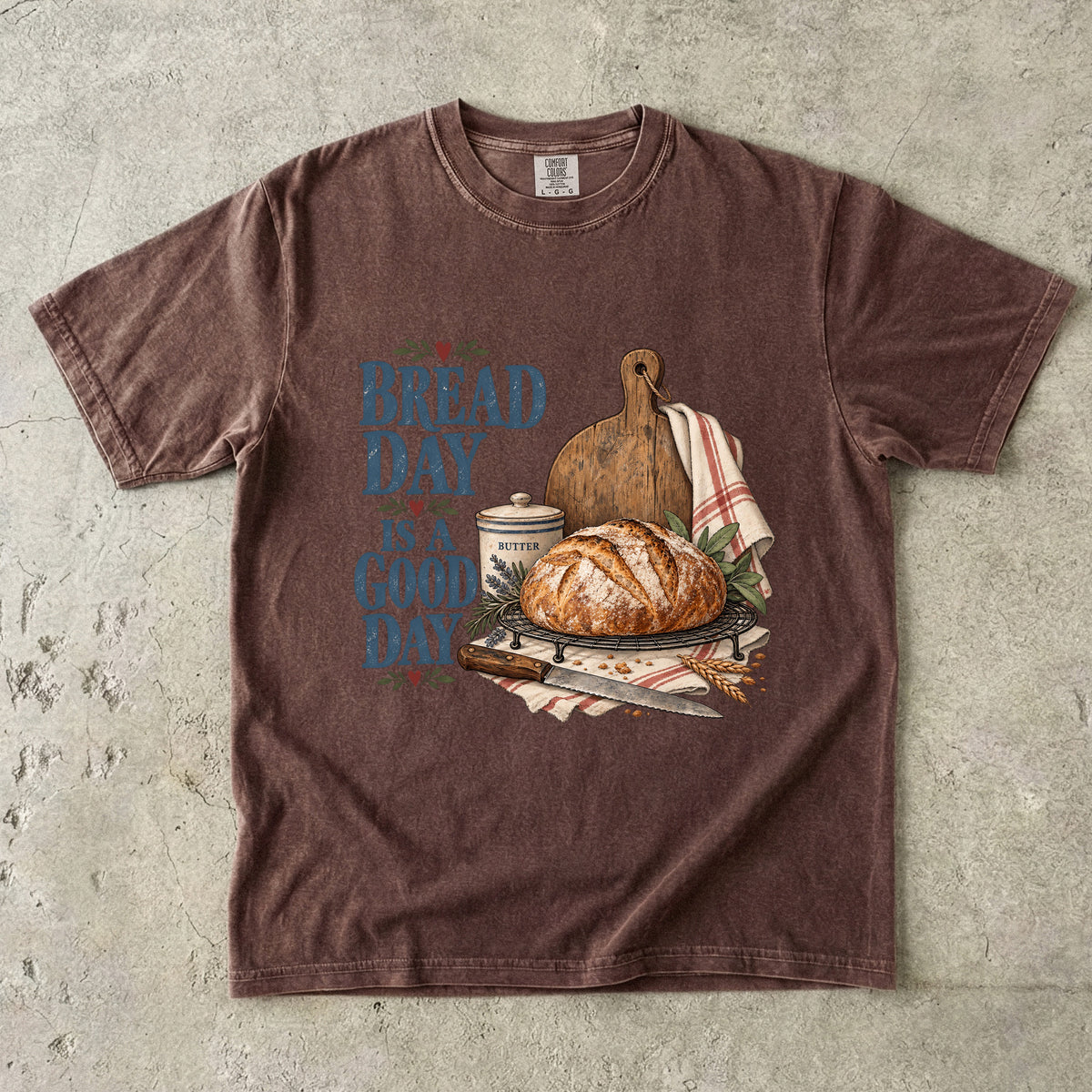 Bread Day Is a Good Day Vintage Tee | Homemade Bread Shirt | Gift for Home Bakers