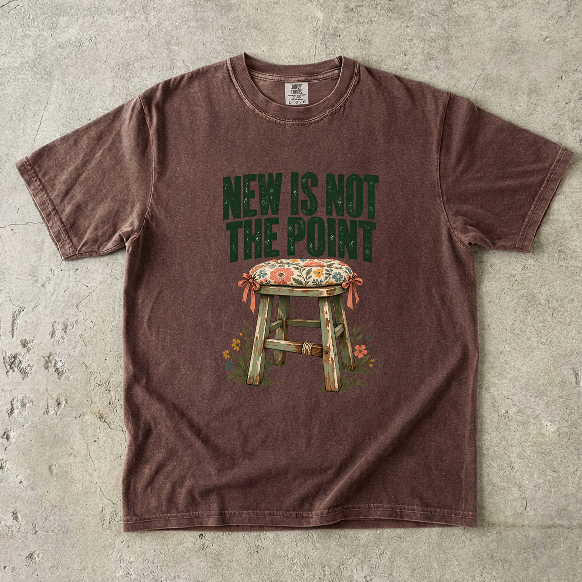 New Is Not the Point Vintage Tee | Painted Stool Thrift Flip Shirt | Gift for Thrift Flippers