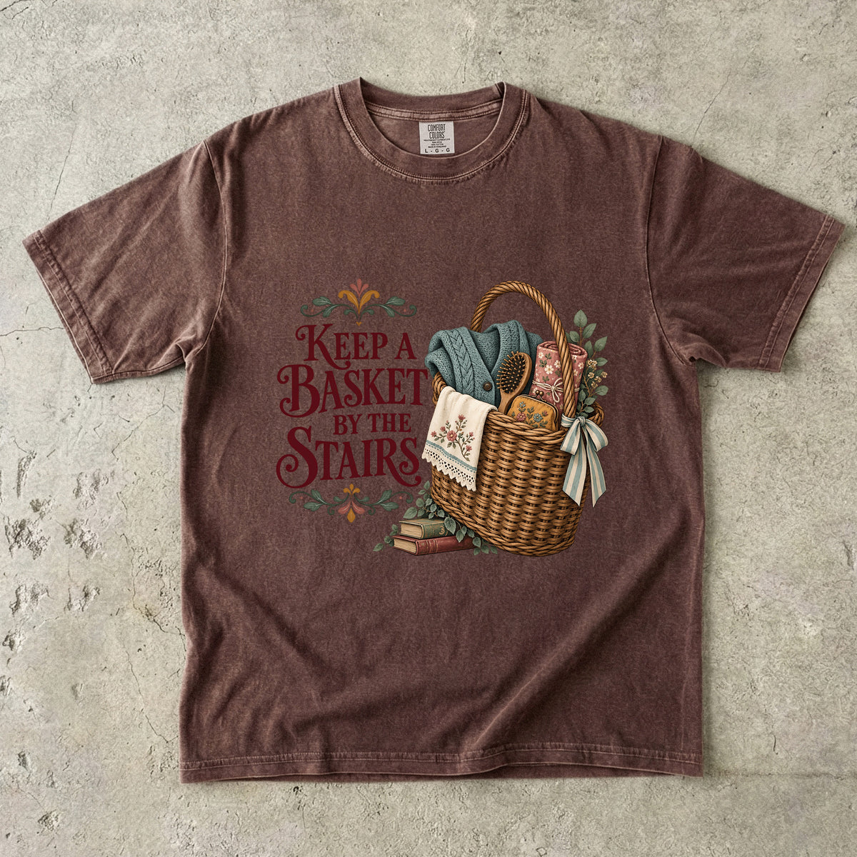 Keep a Basket by the Stairs Vintage Tee | Cozy Home Basket Shirt | Gift for Homebodies