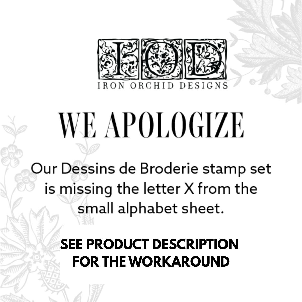 Dessins de Broderie — IOD Stamp 6x6 Four Sheet Boxed Set