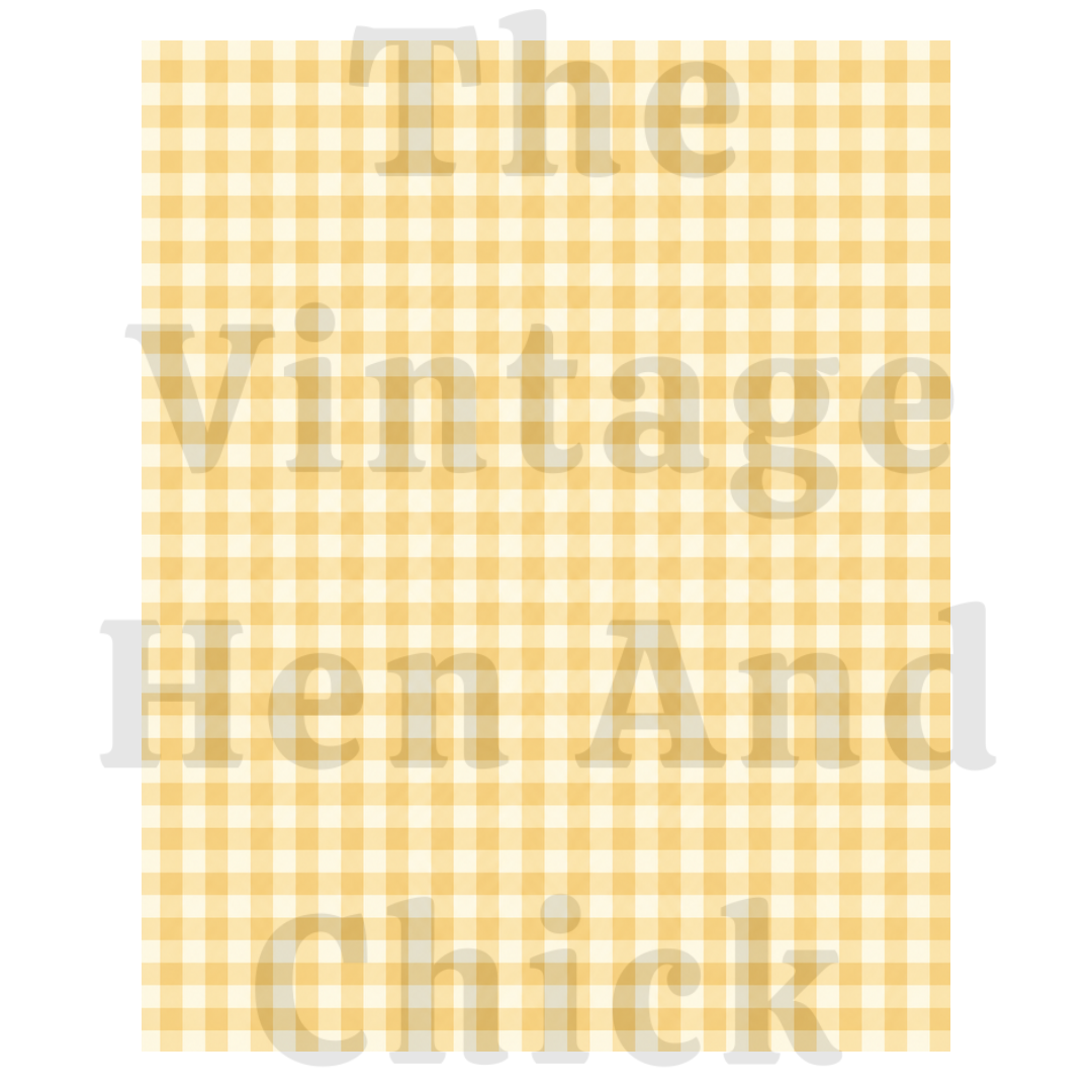Golden Mustard Gingham Printable – Vintage Farmhouse Checkered Pattern (JPG/PDF)