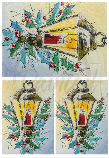 Winter Lantern Multiple Sheet - Connie's Rice Paper
