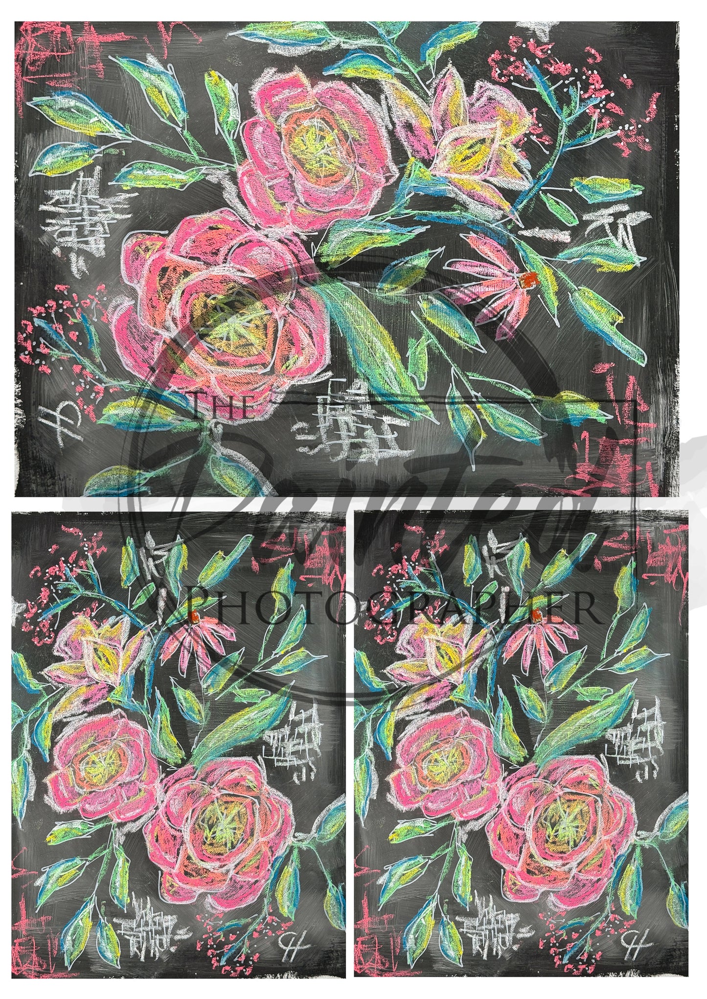 Multiple Floral After Dark- Connie's Rice Paper