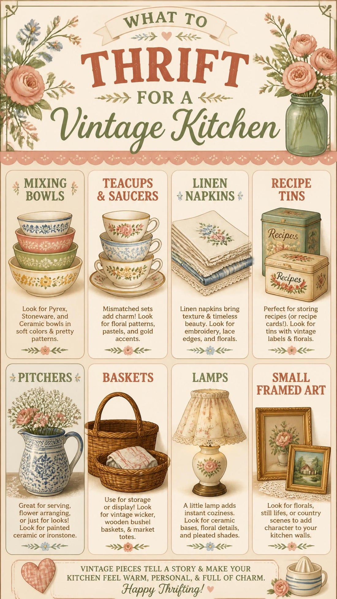 What to Thrift for a Grandmacore Kitchen: Your Shopping Checklist