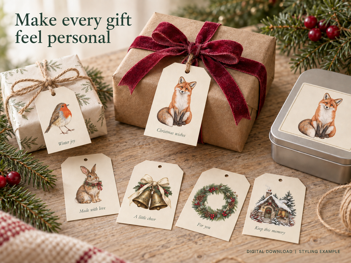 Woodland Christmas Keepsake Collection – Printable Craft Bundle