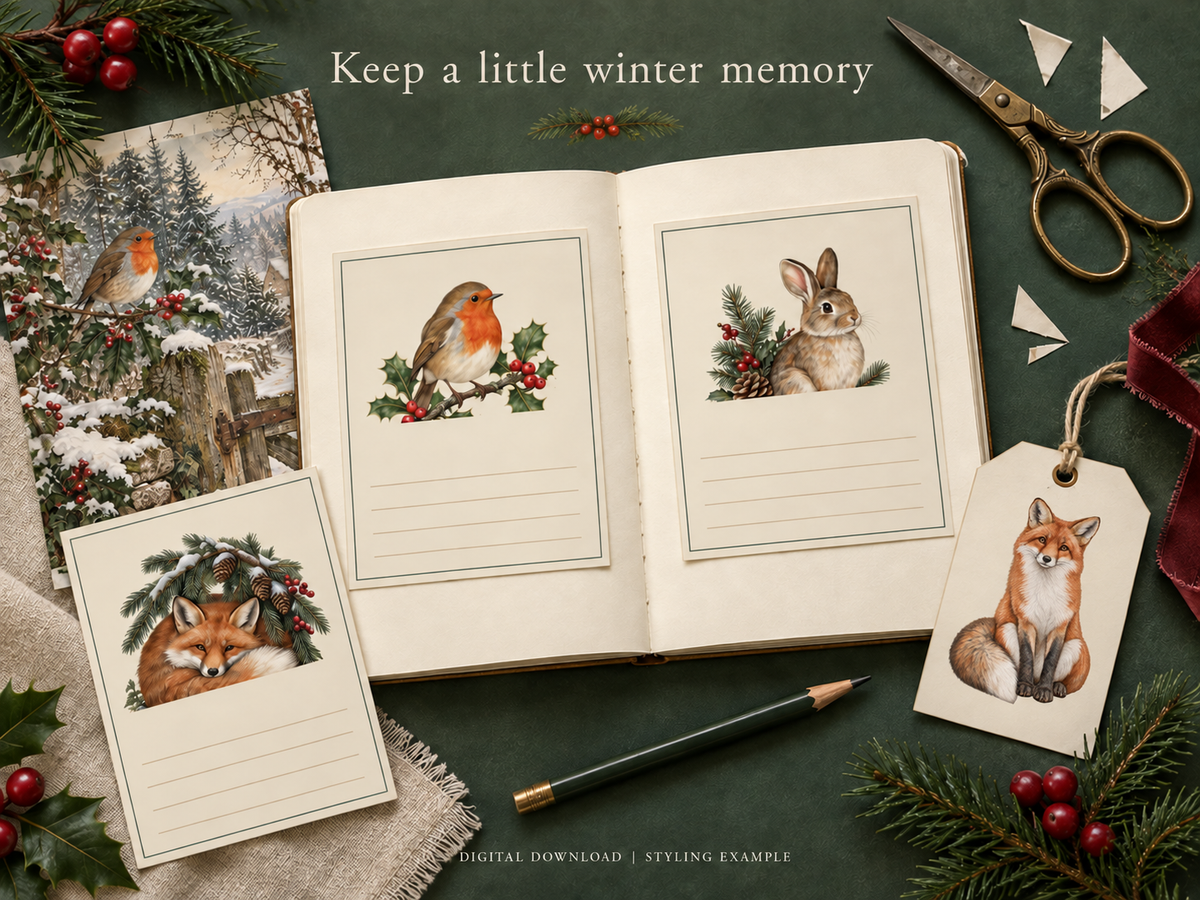 Woodland Christmas Keepsake Collection – Printable Craft Bundle