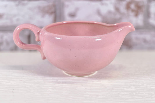 Vintage Pink Speckled Creamer Bowl – 6 Inch – Cottage & Grannycore Kitchen Decor
