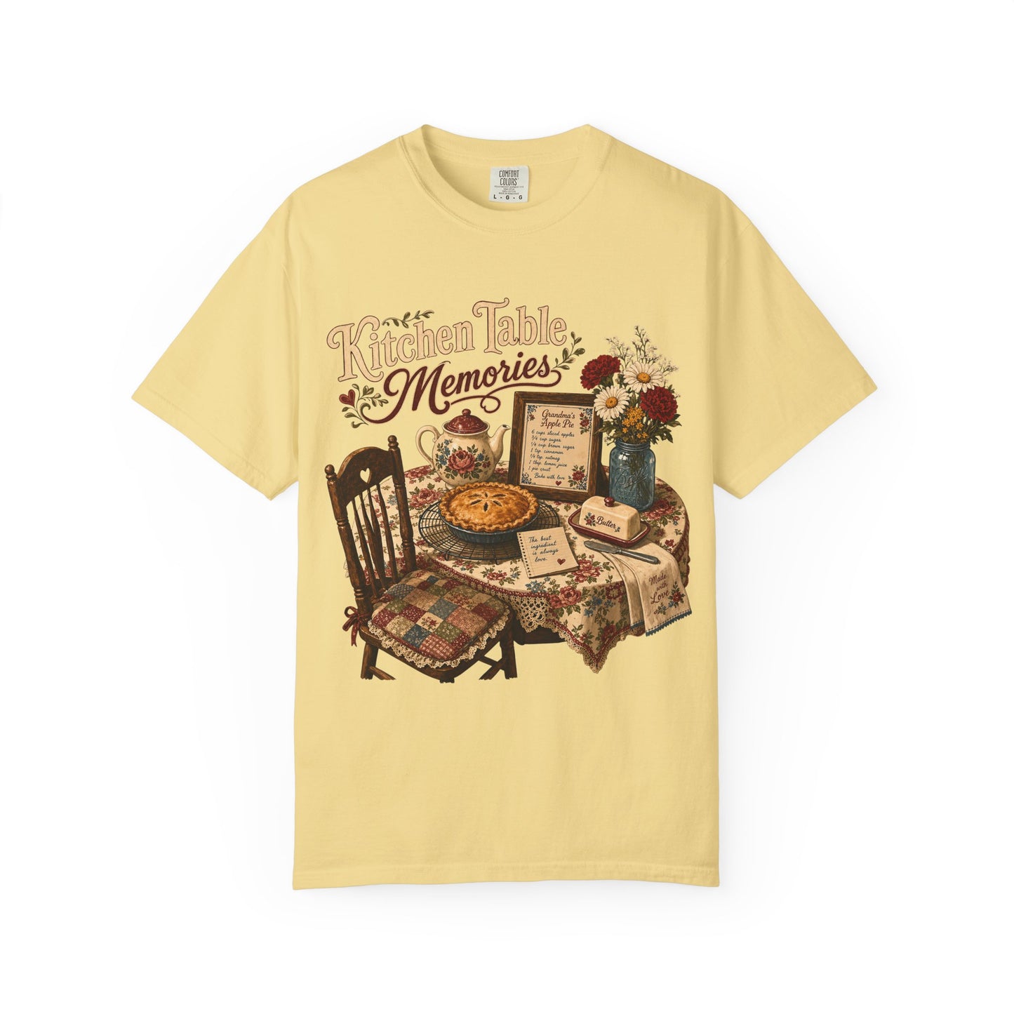 Kitchen Table Memories Vintage Tee | Grandmacore Apple Pie Shirt | Gift for Home Bakers