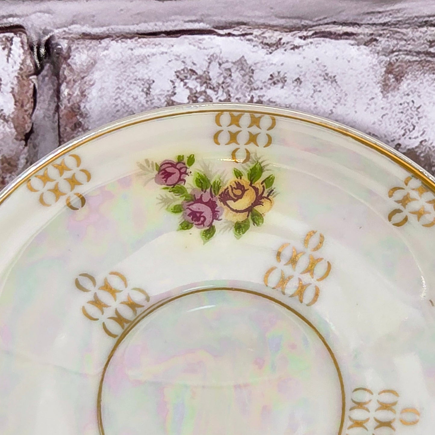 Vintage Wales Iridescent Teacup and Saucer Set