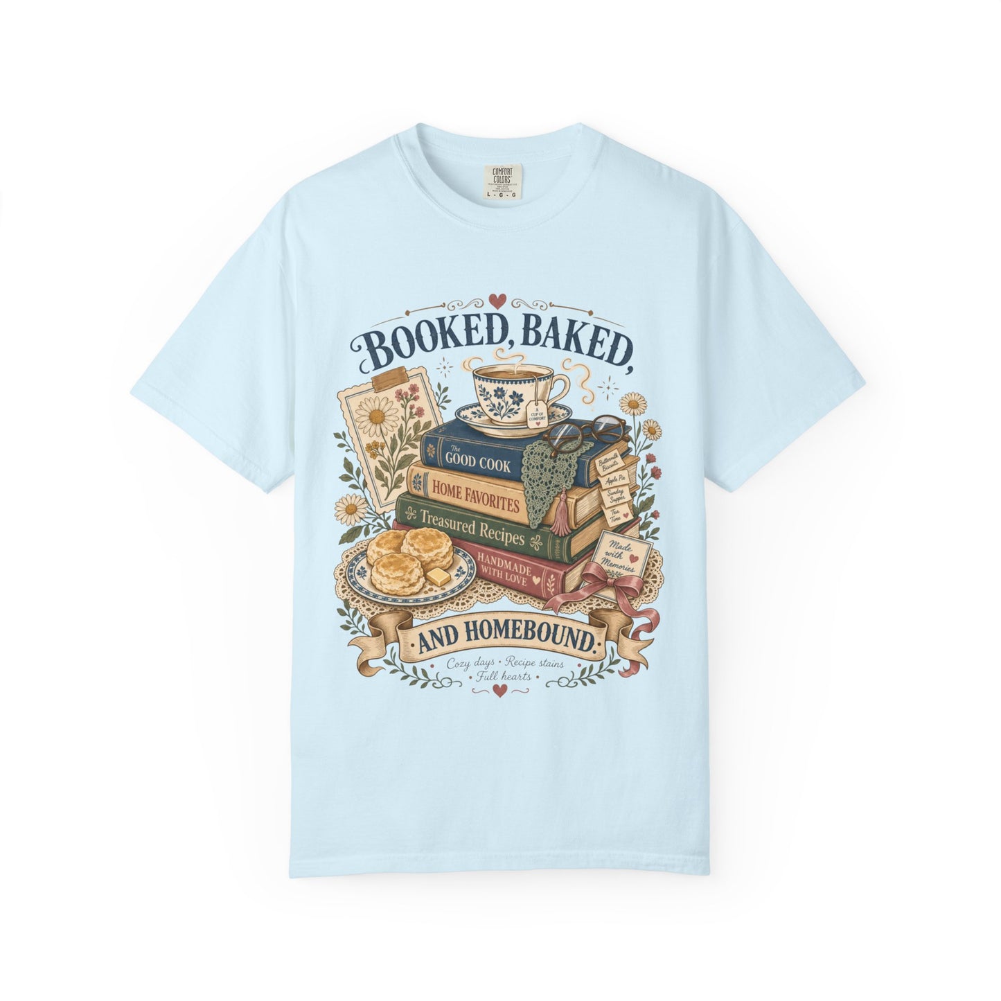 Booked Baked And Homebound Vintage Tee | Cozy Cookbook Shirt | Gift for Bakers & Homebodies