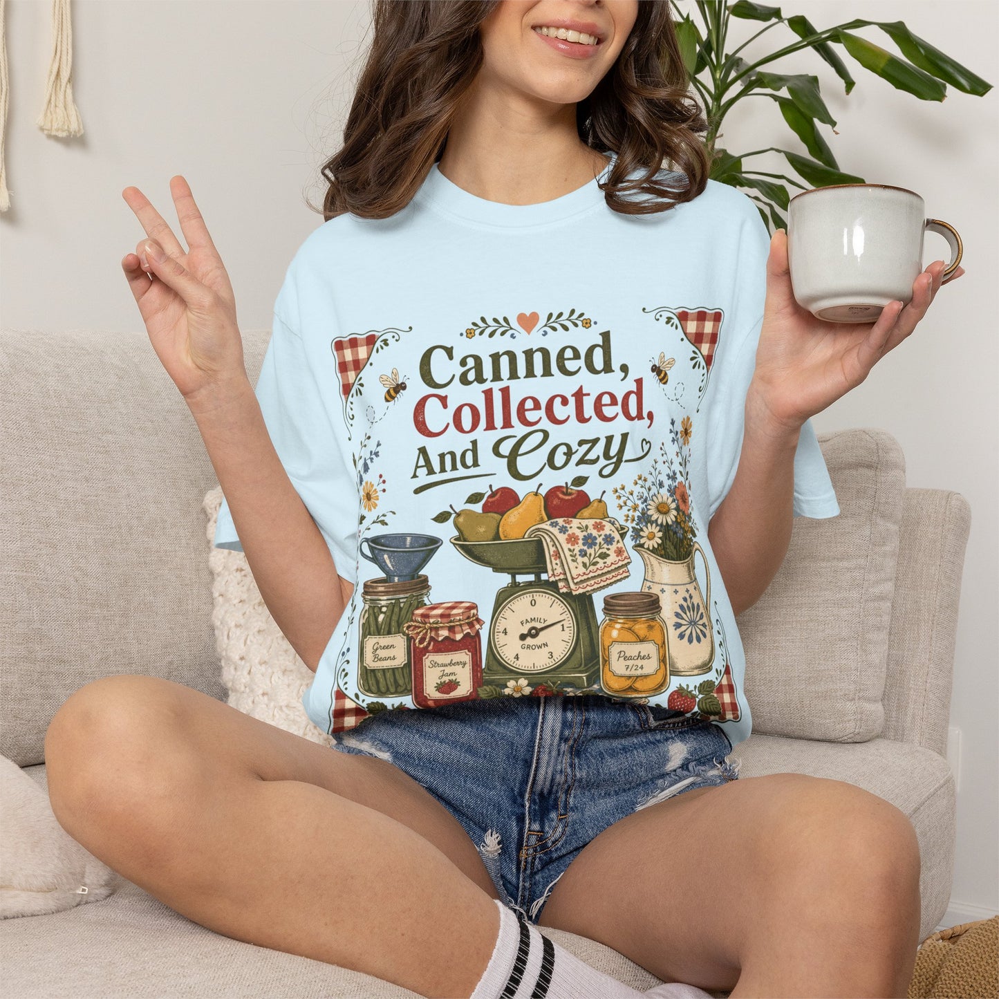 Canned Collected And Cozy Vintage Tee | Farmhouse Kitchen Shirt | Gift for Canners & Homesteaders