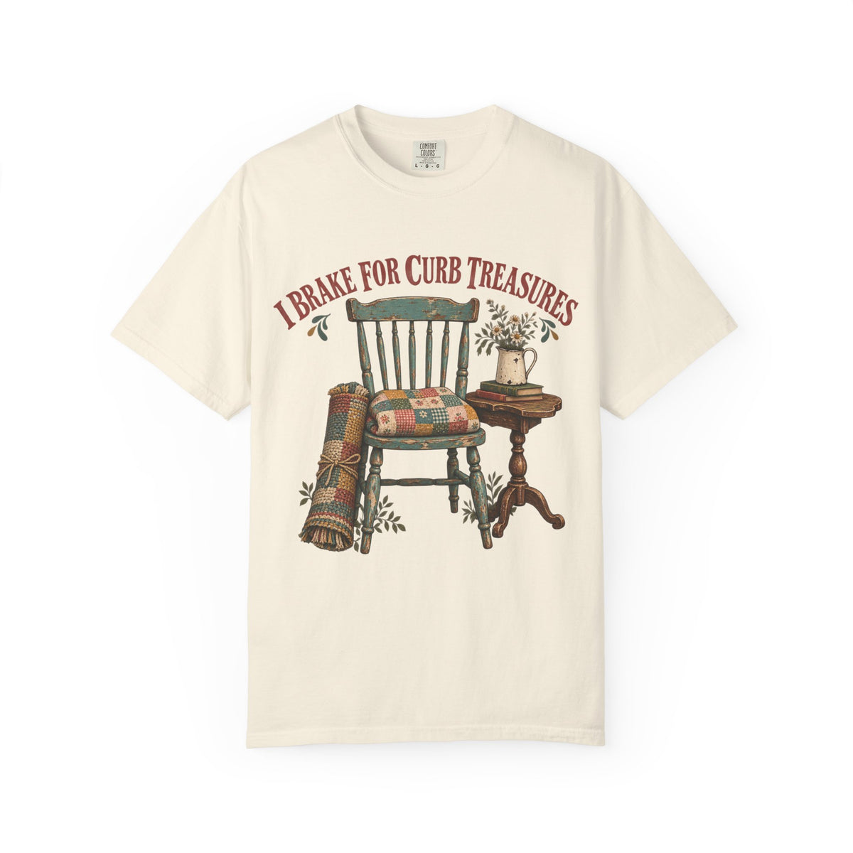 I Brake For Curb Treasures Vintage Tee | Curb Alert Thrifter Shirt | Gift for Thrift Flippers