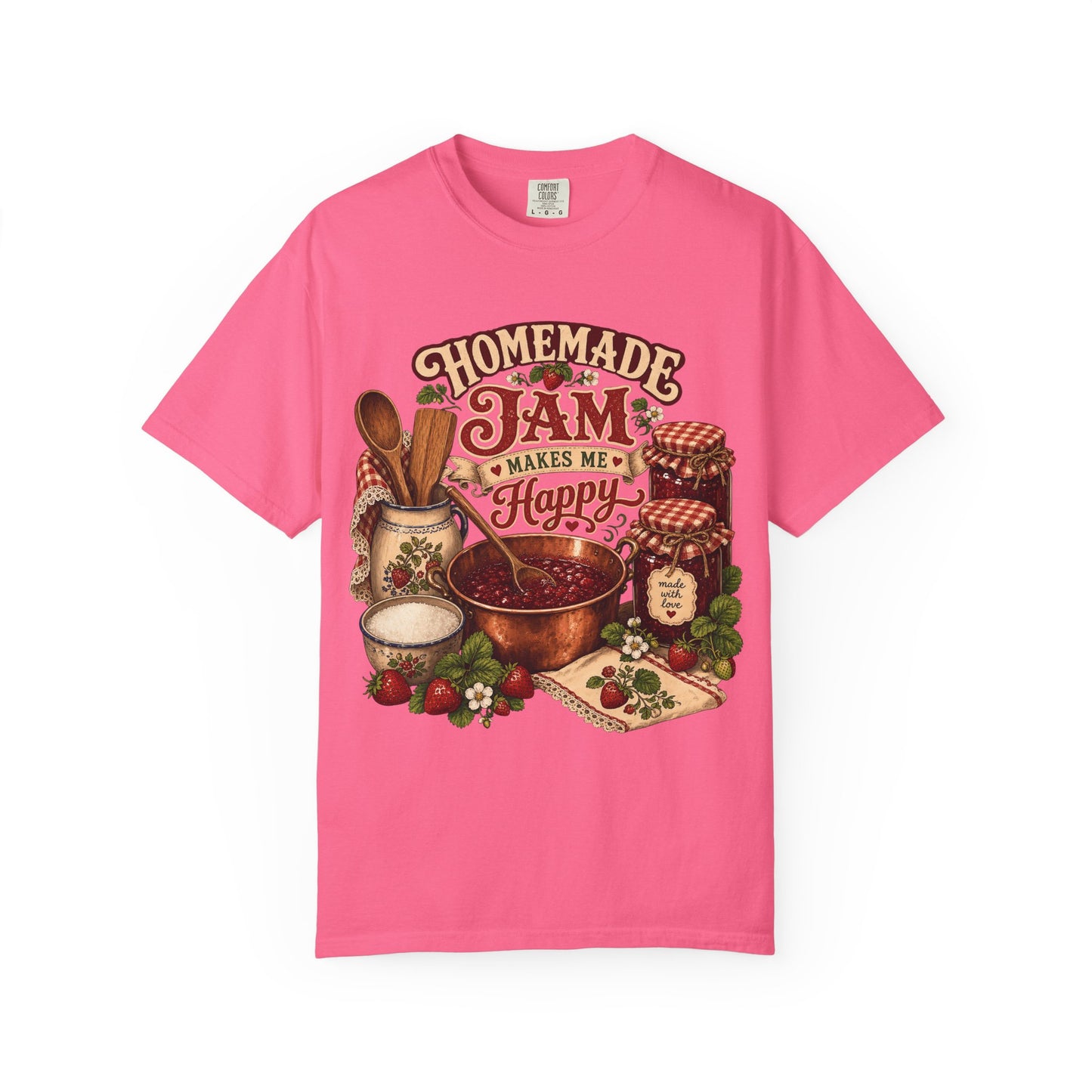 Homemade Jam Makes Me Happy Vintage Tee | Grandmacore Canning Shirt | Gift for Home Canners