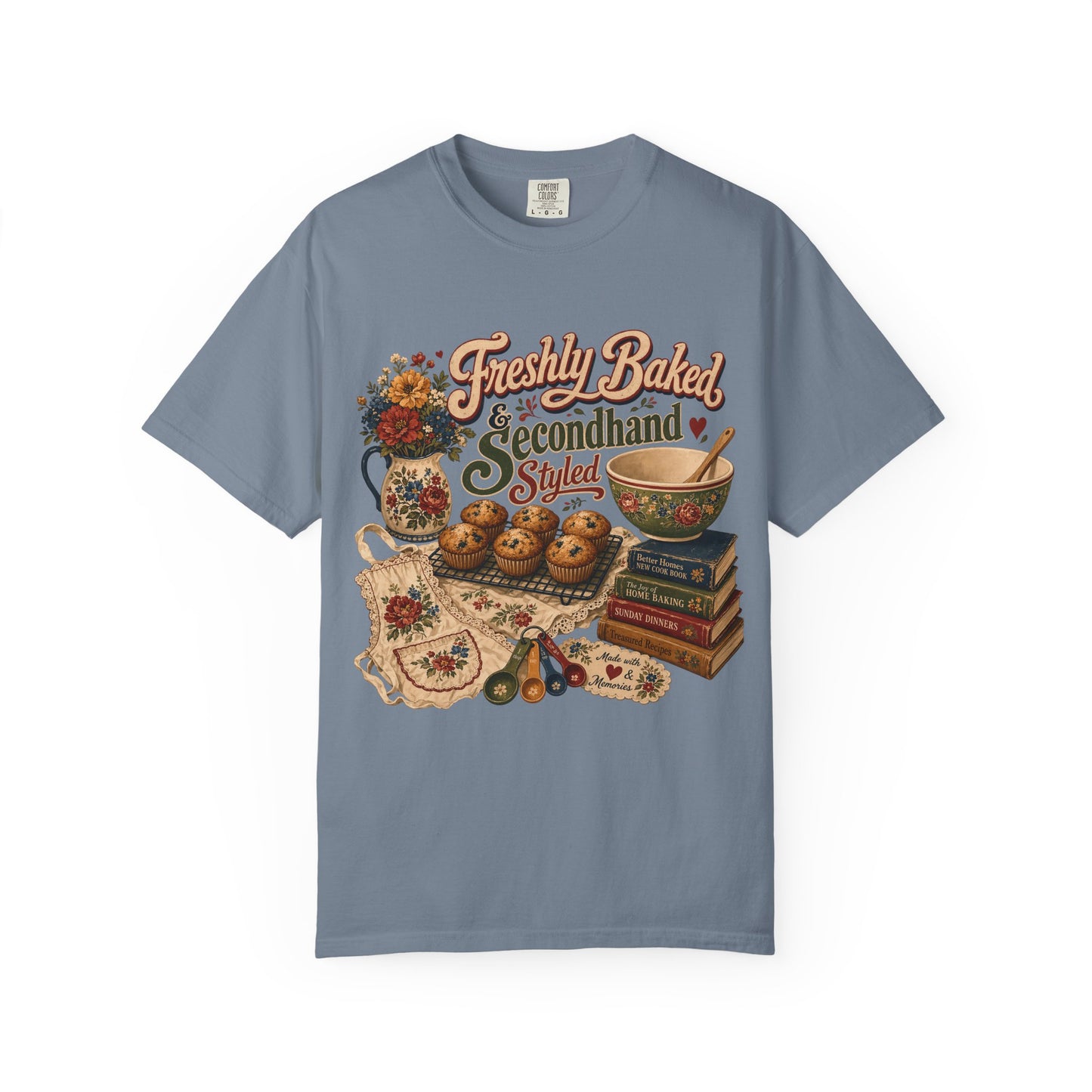 Freshly Baked And Secondhand Styled Vintage Tee | Grandmacore Baking Shirt | Gift for Home Bakers