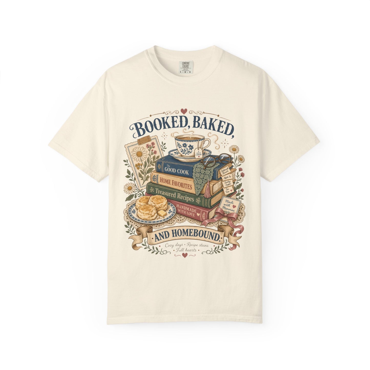 Booked Baked And Homebound Vintage Tee | Cozy Cookbook Shirt | Gift for Bakers & Homebodies