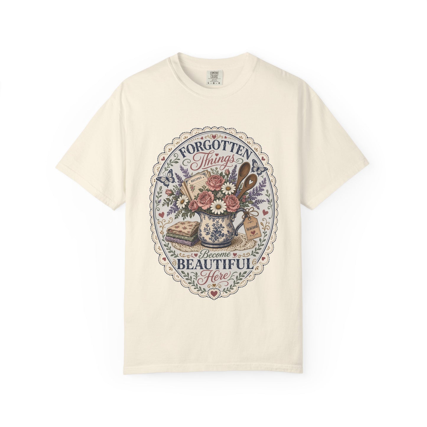 Forgotten Things Become Beautiful Here Vintage Tee | Grandmacore Rescue Shirt | Gift for Thrifters & Vintage Lovers