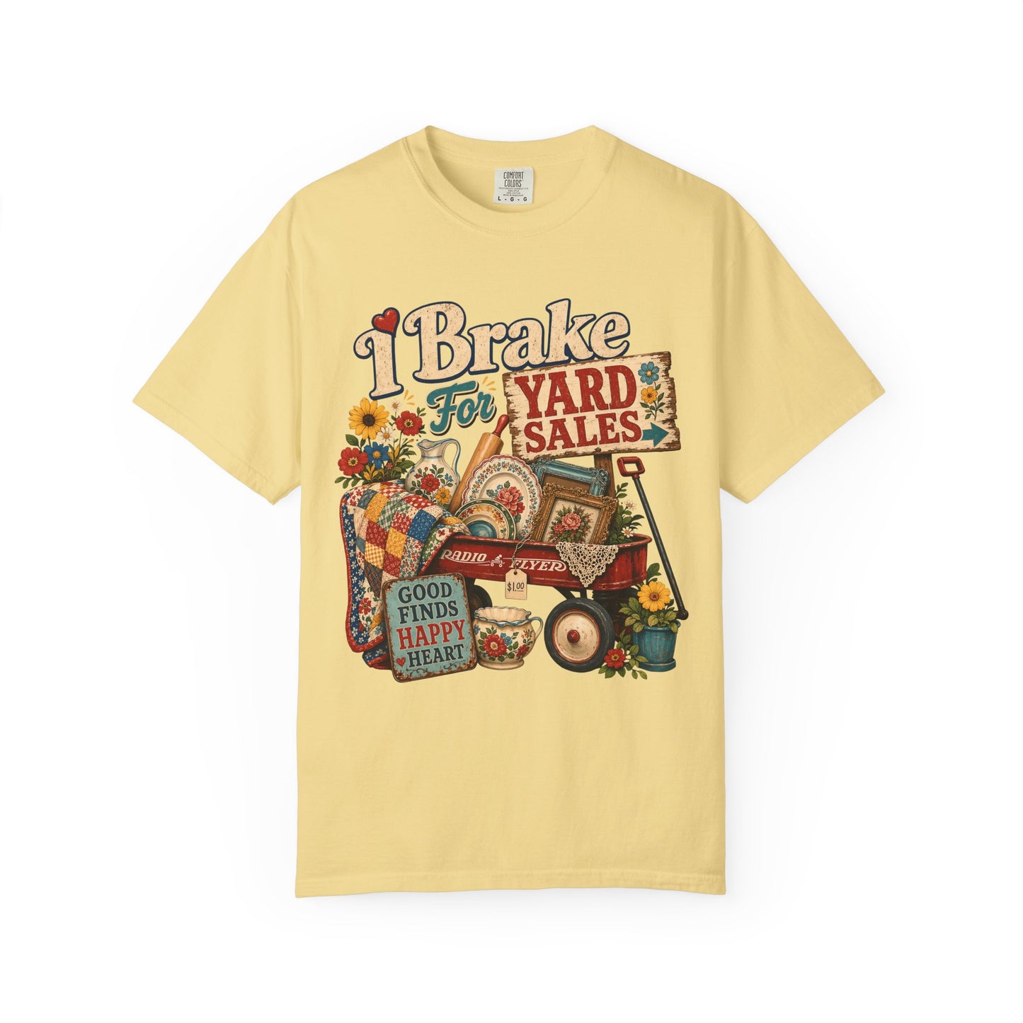 I Brake For Yard Sales Vintage Tee | Funny Thrifting Shirt | Gift for Thrifters