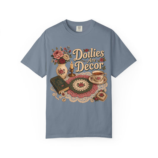 Doilies Are Decor Vintage Tee | Grandmacore Lace Lover Shirt | Gift for Vintage Home Lovers