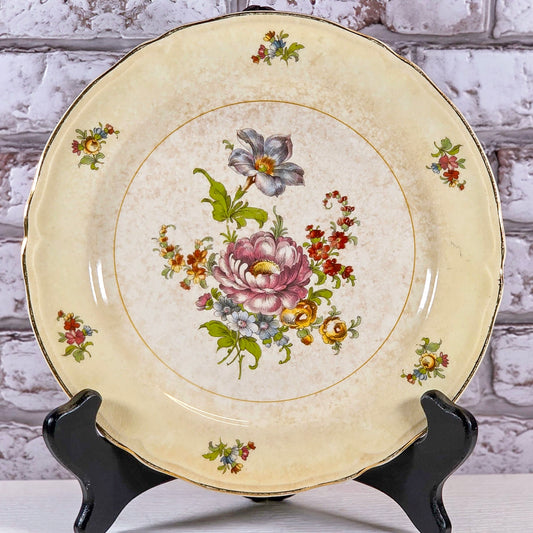 Vintage Knowles Seville Floral Plate – 9 Inch – Warm Vintage Patina – Cottage & Grannycore Decor