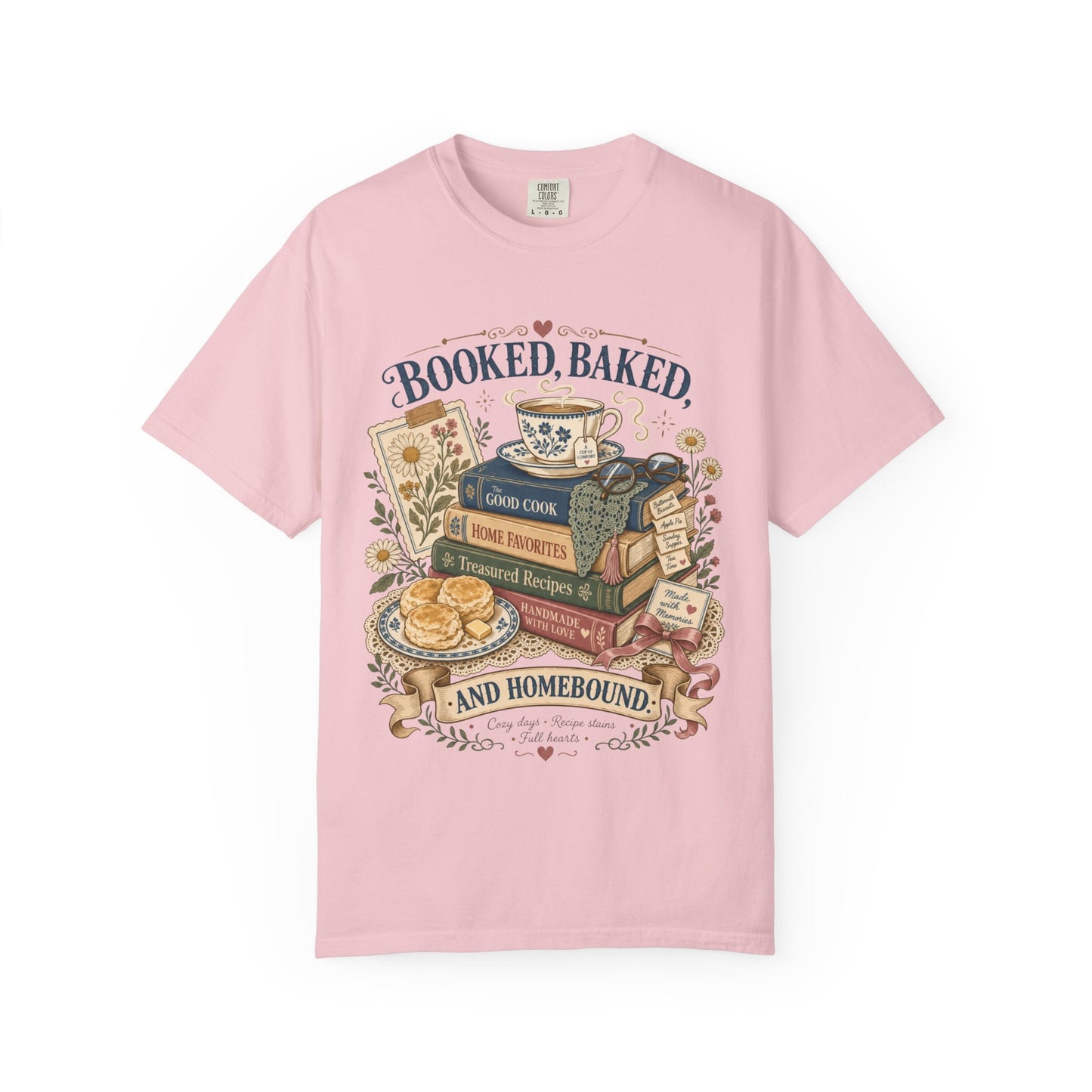 Booked Baked And Homebound Vintage Tee | Cozy Cookbook Shirt | Gift for Bakers & Homebodies