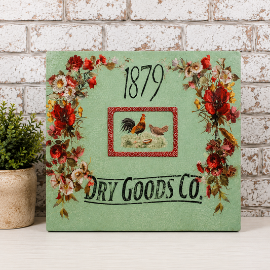 Handmade Upcycled Farmhouse Wood Sign | 1879 Dry Goods Co. | Vintage Style Wall Decor
