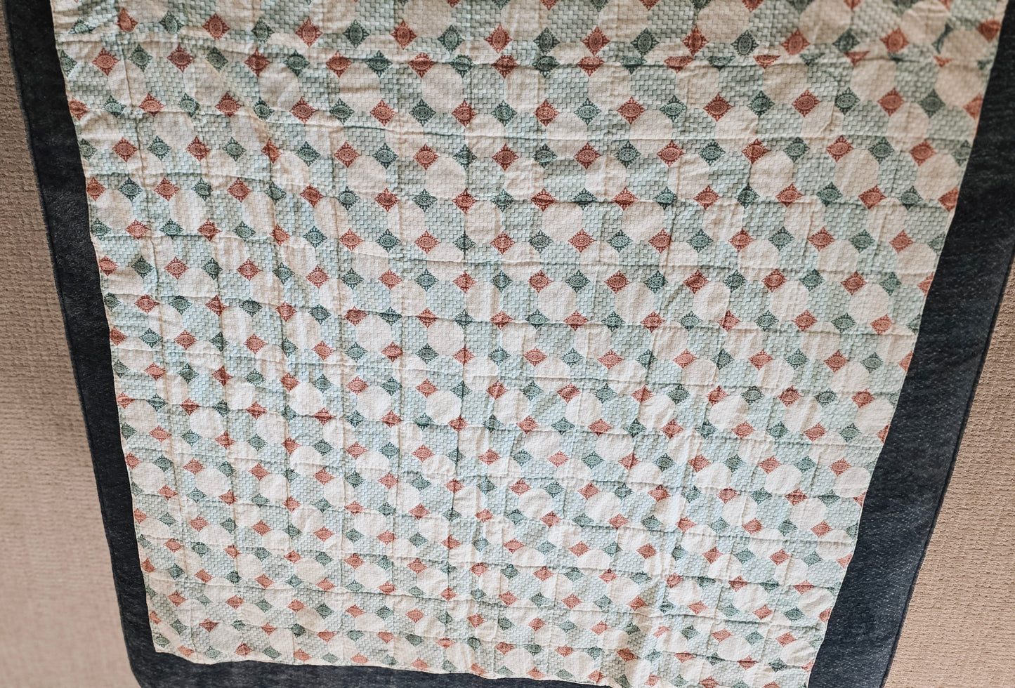 Hand-Stitched Handmade Quilt | 46 x 46 Patchwork Quilt | Reversible Cottage Style Quilt