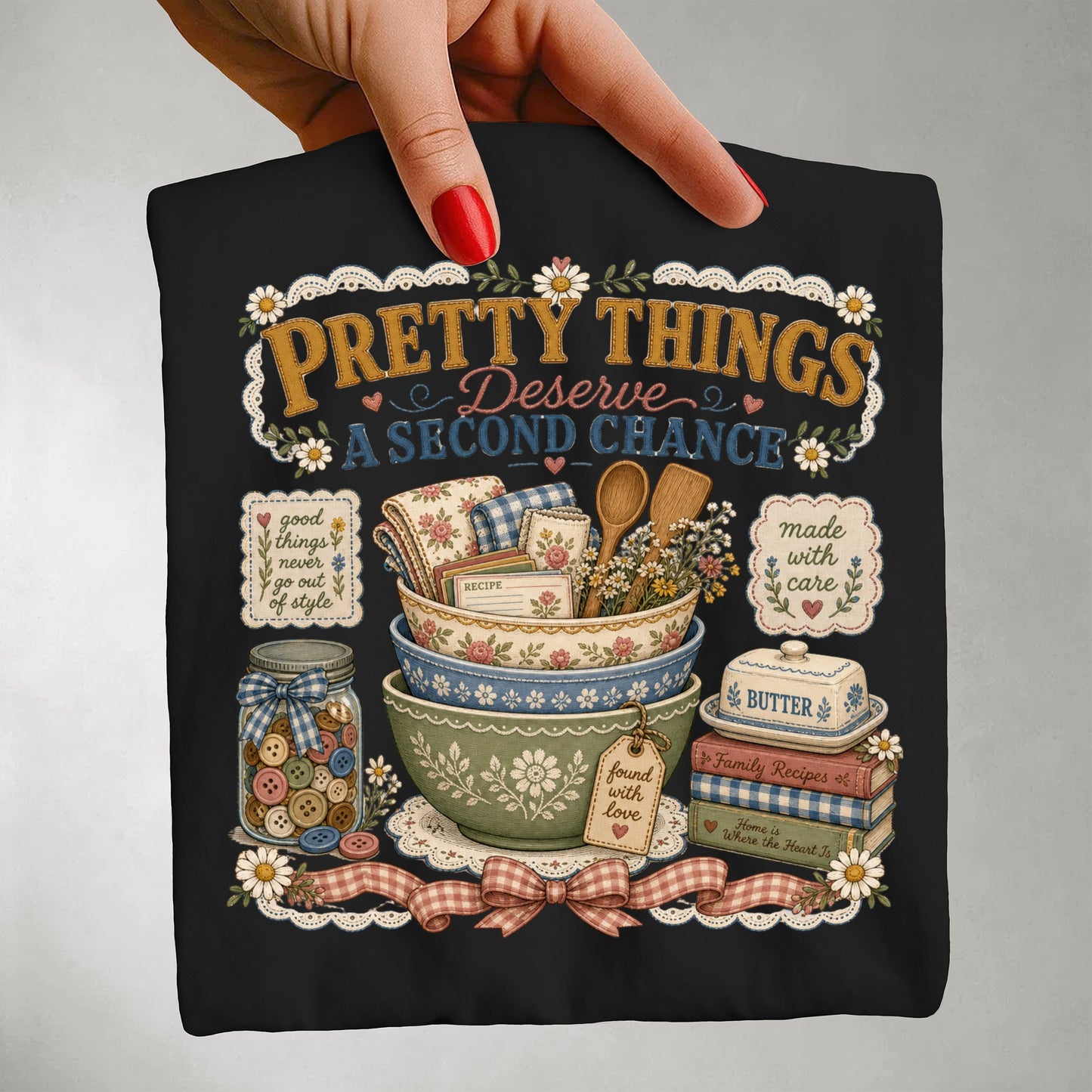 Pretty Things Deserve A Second Chance Vintage Tee | Grandmacore Thrifting Shirt | Gift for Vintage & Thrift Lovers