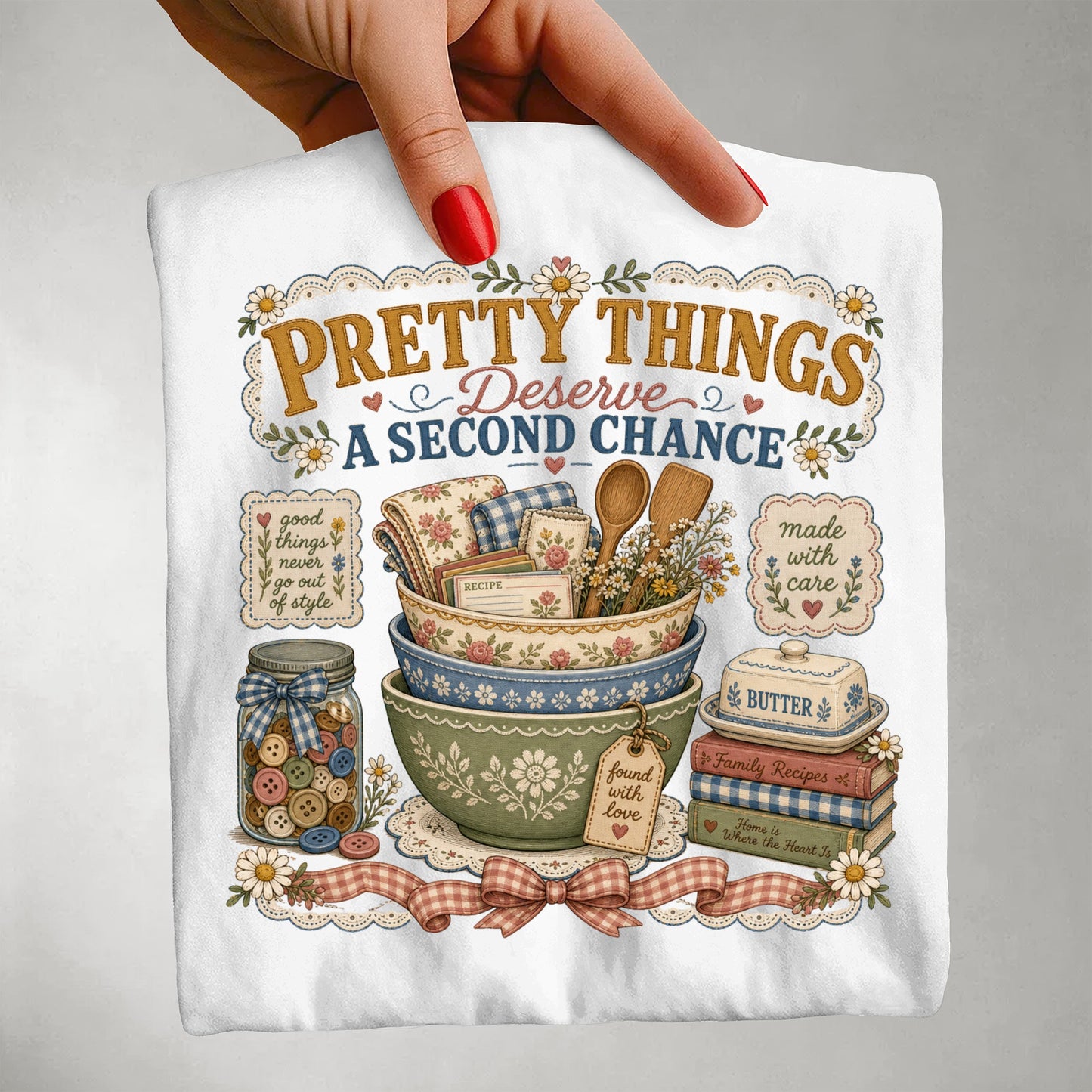 Pretty Things Deserve A Second Chance Vintage Tee | Grandmacore Thrifting Shirt | Gift for Vintage & Thrift Lovers