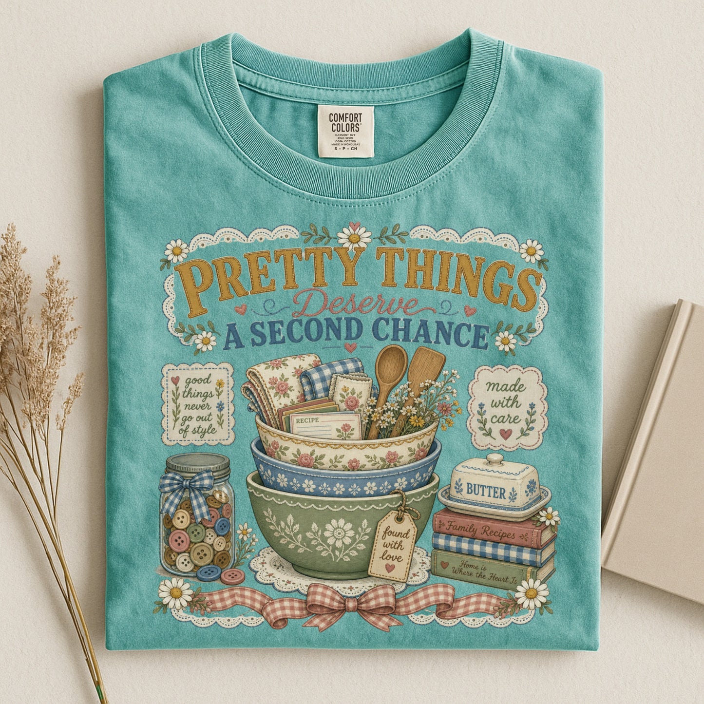 Pretty Things Deserve A Second Chance Vintage Tee | Grandmacore Thrifting Shirt | Gift for Vintage & Thrift Lovers