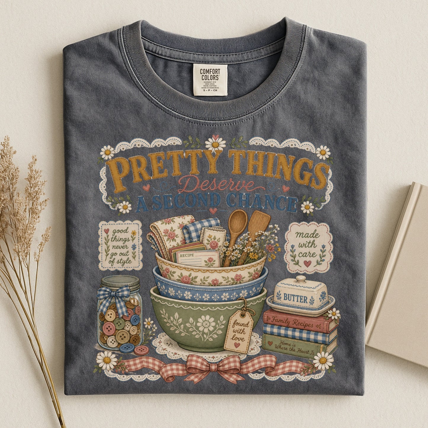 Pretty Things Deserve A Second Chance Vintage Tee | Grandmacore Thrifting Shirt | Gift for Vintage & Thrift Lovers