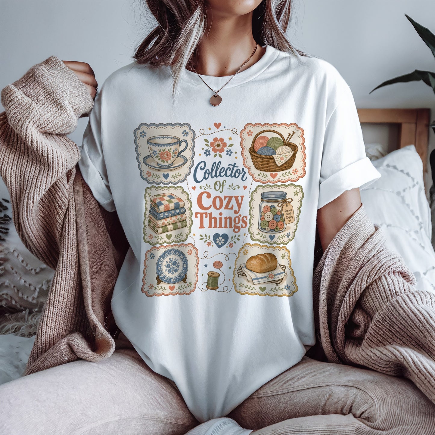 Collector Of Cozy Things Vintage Tee | Grandmacore Cottagecore Shirt | Gift for Homemakers & Collectors