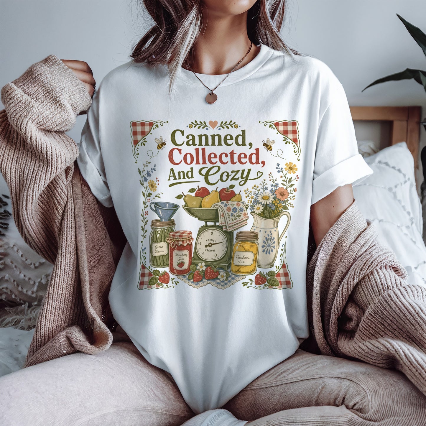 Canned Collected And Cozy Vintage Tee | Farmhouse Kitchen Shirt | Gift for Canners & Homesteaders