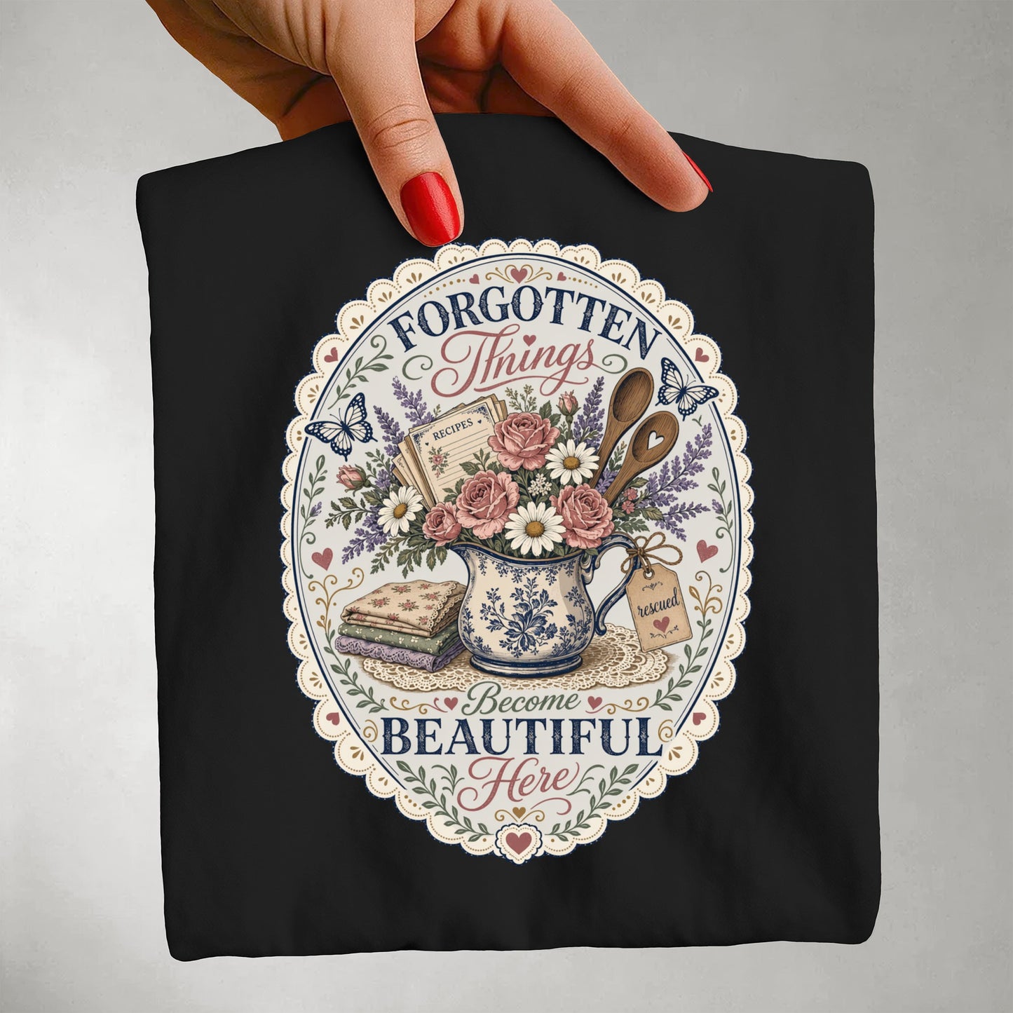 Forgotten Things Become Beautiful Here Vintage Tee | Grandmacore Rescue Shirt | Gift for Thrifters & Vintage Lovers