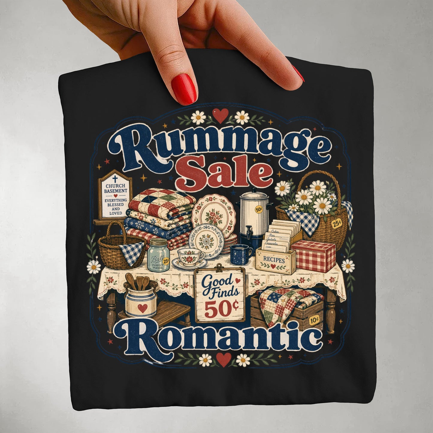 Rummage Sale Romantic Vintage Tee | Funny Thrifting Shirt | Gift for Thrifters & Antique Hunters