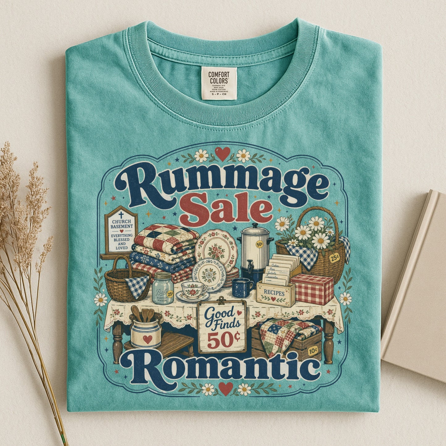 Rummage Sale Romantic Vintage Tee | Funny Thrifting Shirt | Gift for Thrifters & Antique Hunters