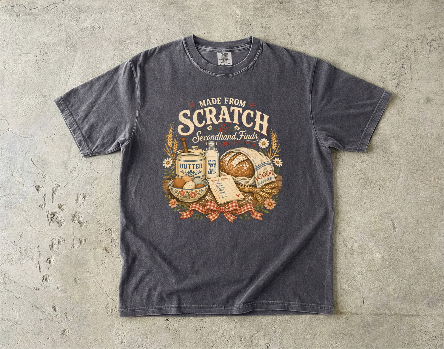 Made From Scratch And Secondhand Finds Vintage Tee | Farmhouse Kitchen Shirt | Gift for Vintage Home Lovers
