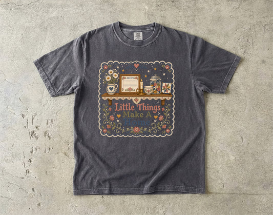 Little Things Make A Home Vintage Tee | Grandmacore Shelf Shirt | Gift for Vintage Home Lovers