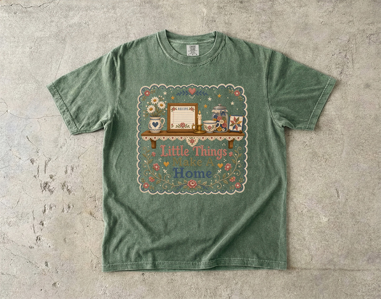 Little Things Make A Home Vintage Tee | Grandmacore Shelf Shirt | Gift for Vintage Home Lovers