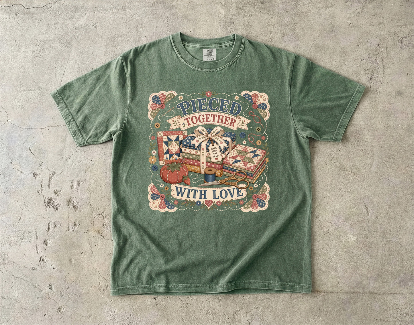 Pieced Together With Love Vintage Tee | Grandmacore Quilting Shirt | Gift for Quilters