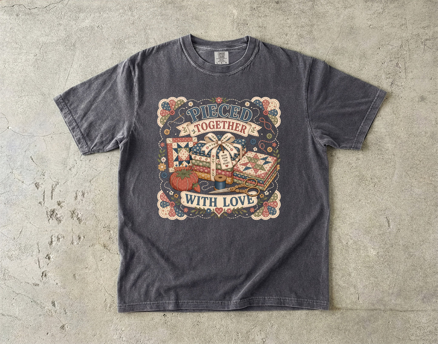 Pieced Together With Love Vintage Tee | Grandmacore Quilting Shirt | Gift for Quilters